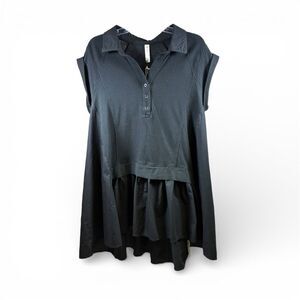 Daily Practice Anthropologie NWT Short Sleeve Oversize Tunic in Black Size M